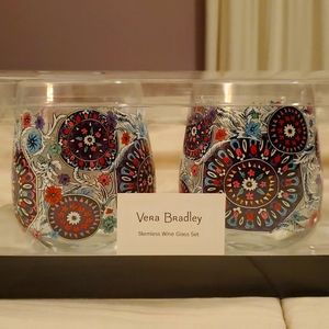 Vera Bradley Stemless Wine Glass Set